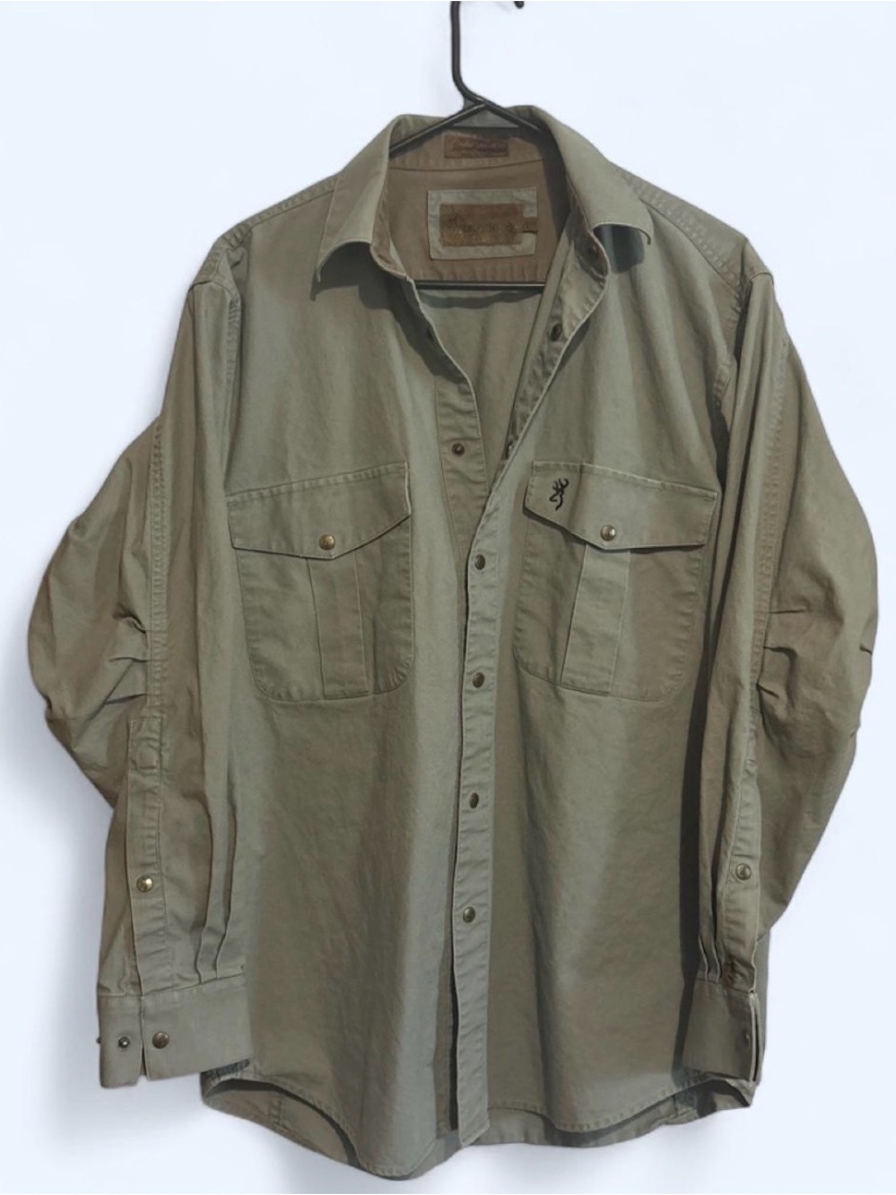 Browning Olive Green Lightweight Button-Up Shirt Jacket